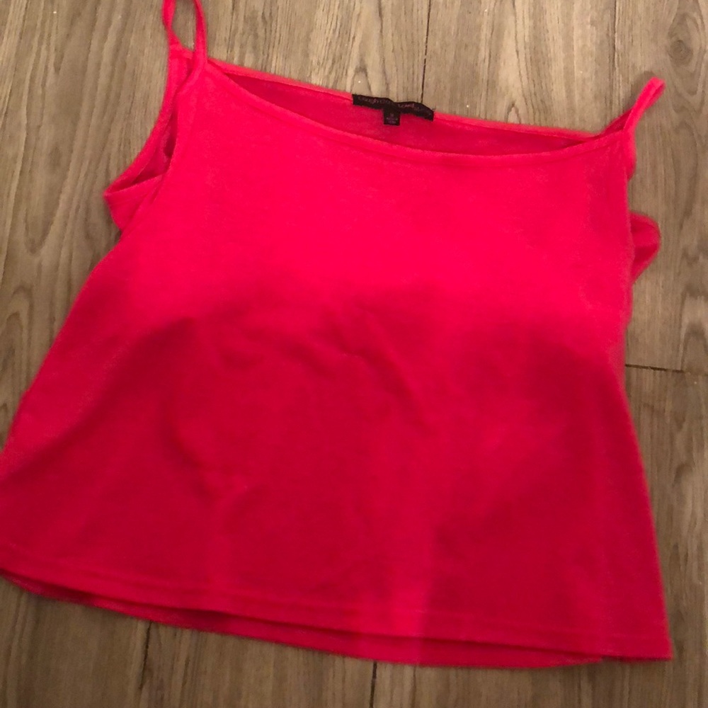 🌹💫pink cropped plain tank top shirt